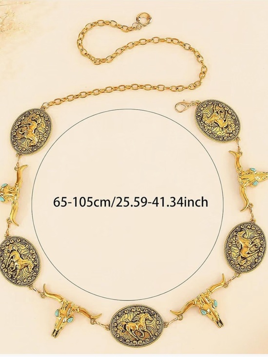Western Gold Concho Chain Belt